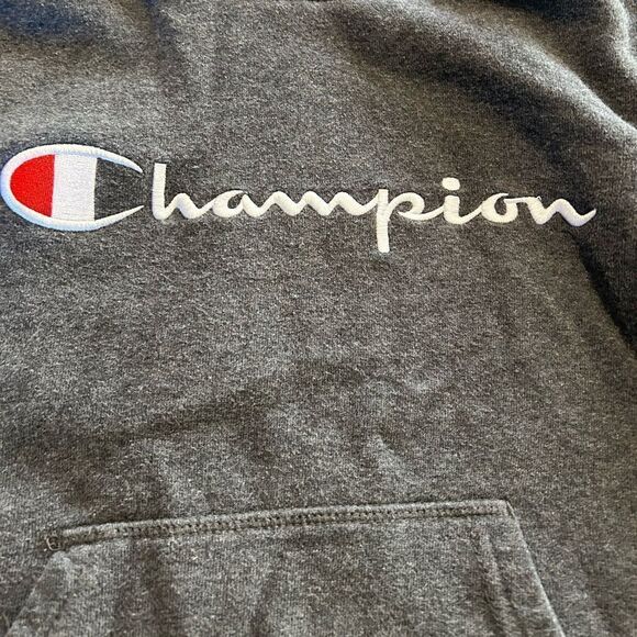 Champion Boys Hoodie Small Gray Spellout Logo Pullover Casual - Picture 3 of 7
